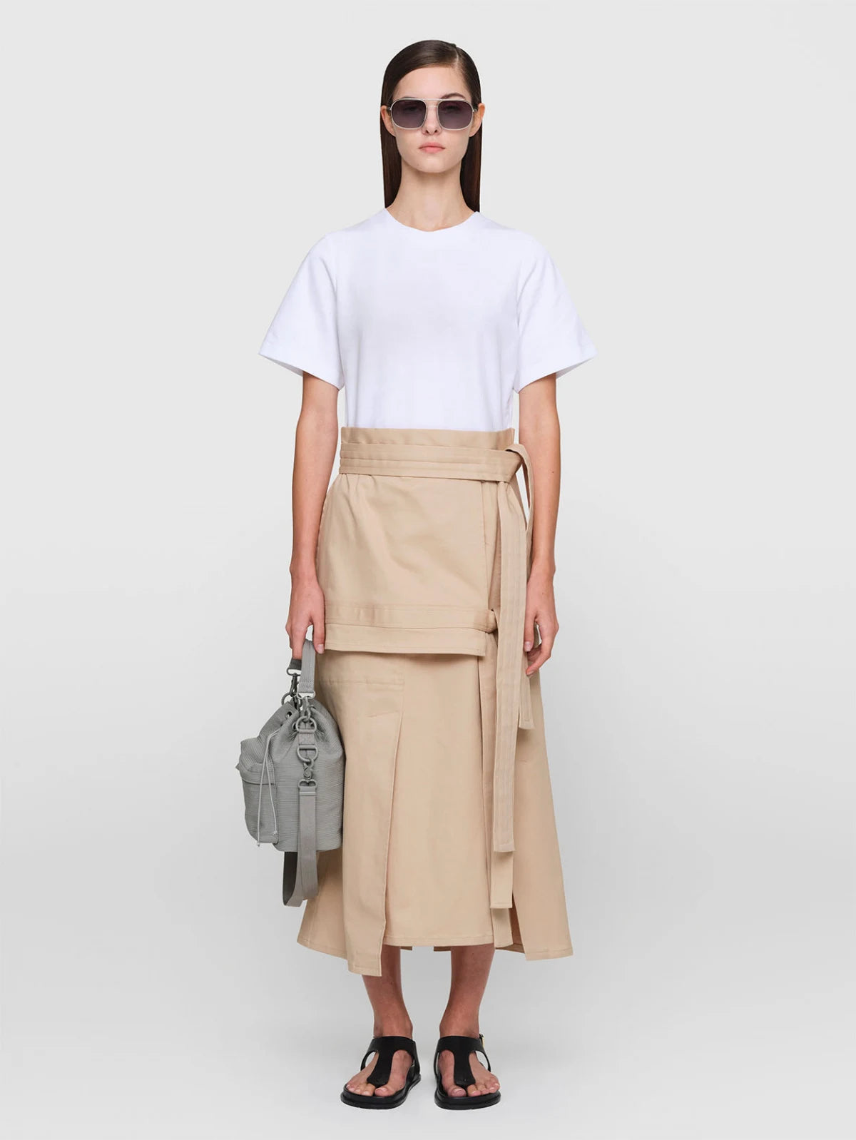 ANIELA Cotton Twill Dress Sand