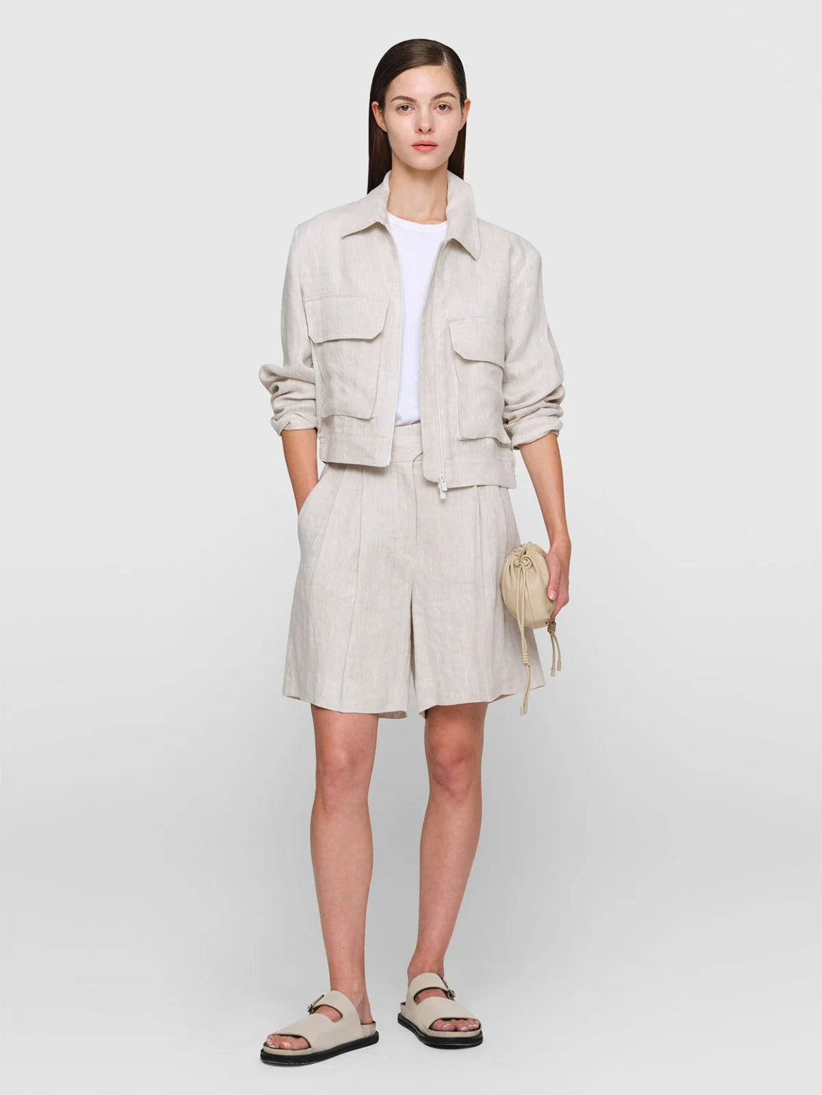 MARTA Organic Linen Jacket Ecru