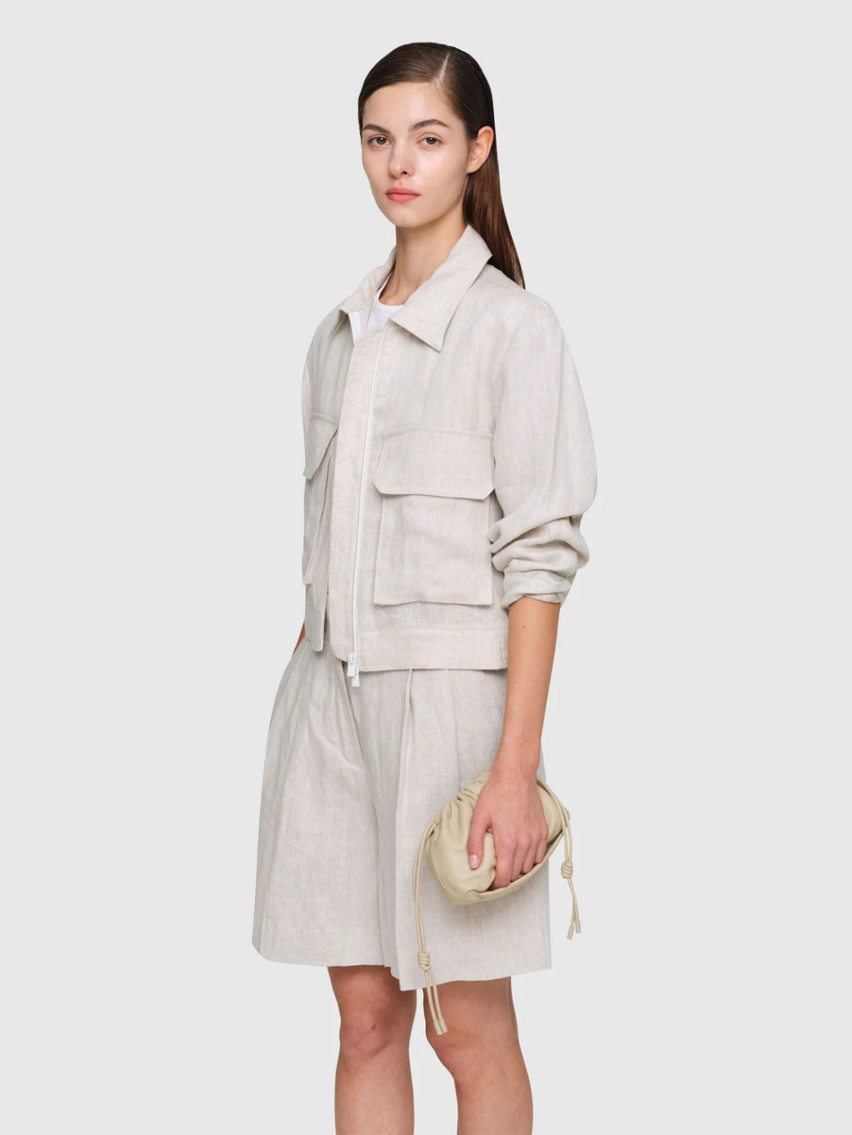 MARTA Organic Linen Jacket Ecru