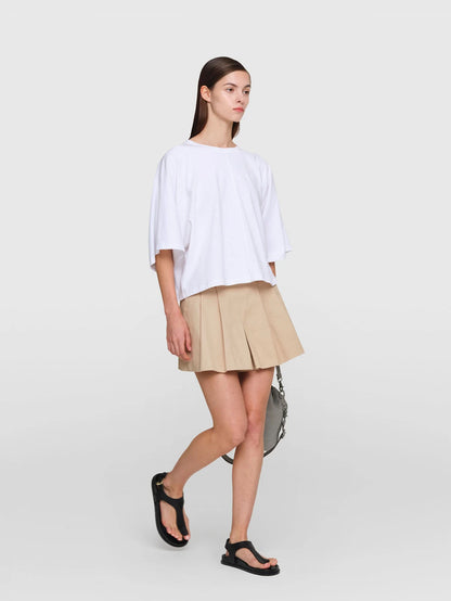 CHARLOTTE Cotton Twill Shorts Sand