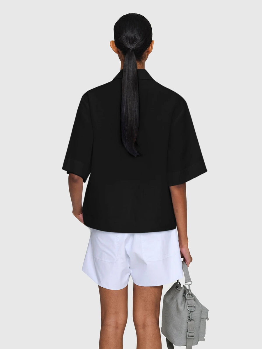 MARTHA Linen Rayon Shirt Black