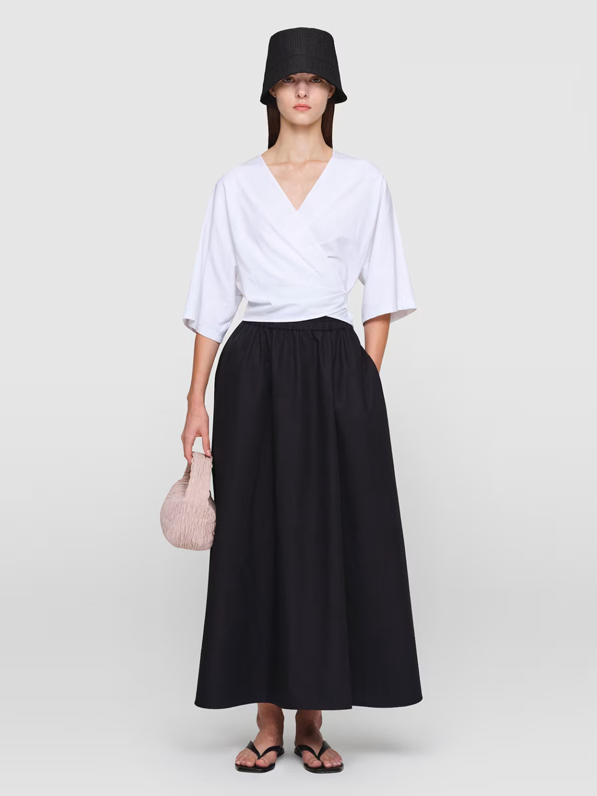 Paper Poplin "Arcay" Skirt Black