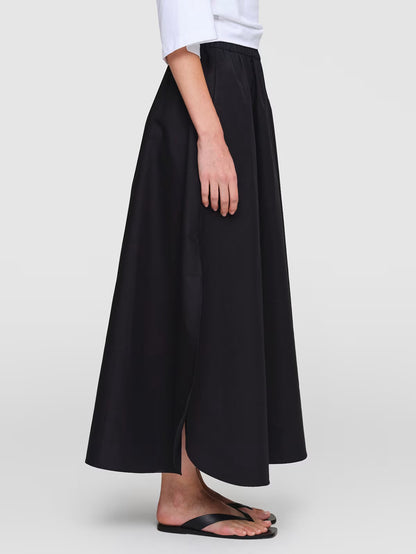 Paper Poplin "Arcay" Skirt Black