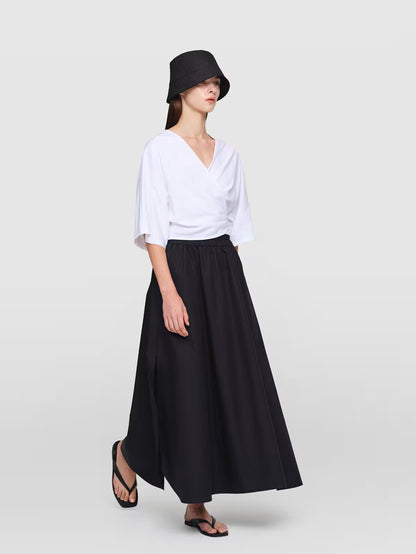 Paper Poplin "Arcay" Skirt Black