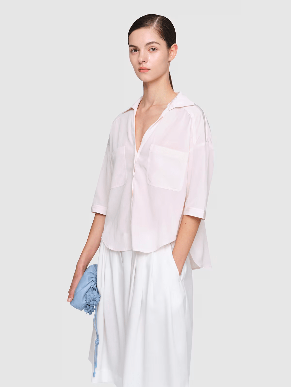 Cotton Rayon "Raschelle" Shirt Blush