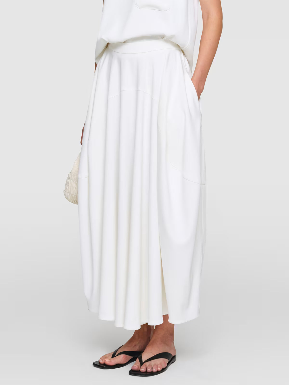 Tri Acetate "ima" Skirt White