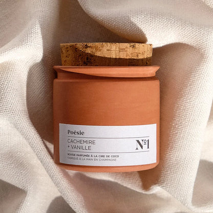 Candle Terracotta : Parfum No.1 - Cashmere + Vanilla