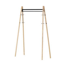 Vitra Kiila Coat Rack 4 Legs, Solid Ash, Clear varnish Finish, 16 Hooks Stone White