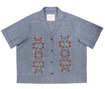 Relaxed Fit Camp Collar Short Sleeve Shirt