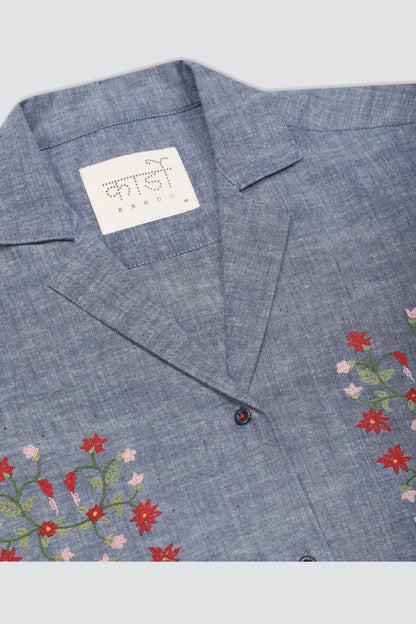 Relaxed Fit Camp Collar Short Sleeve Shirt