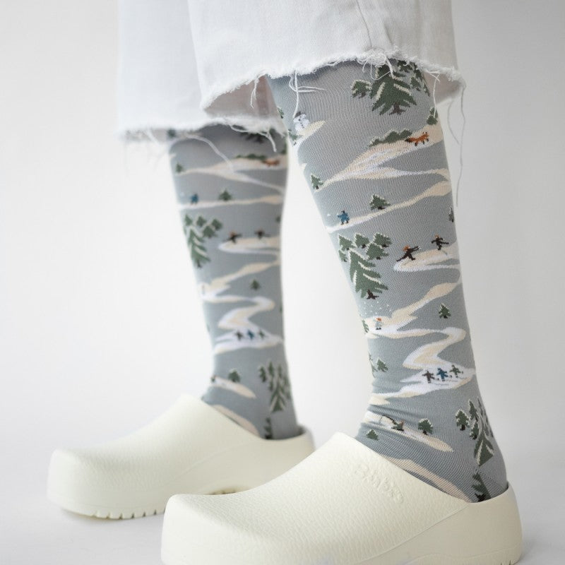Paysage Landscape Rain Knee High Socks