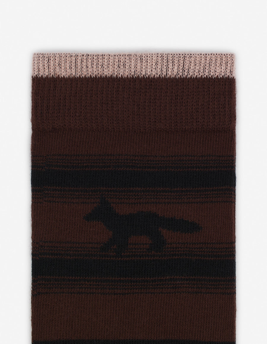 Kajsa Profile Fox Striped Sock Mahogany Brown Stripes
