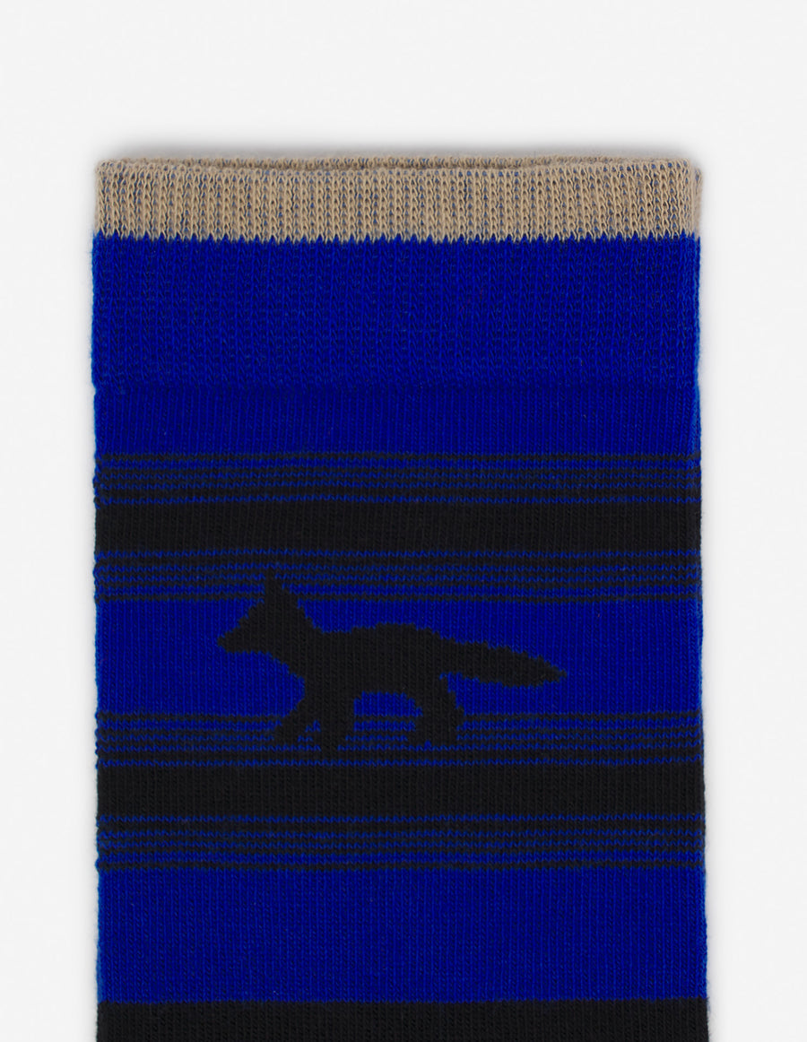 Kajsa Profile Fox Striped Sock Cobalt Blue Stripes