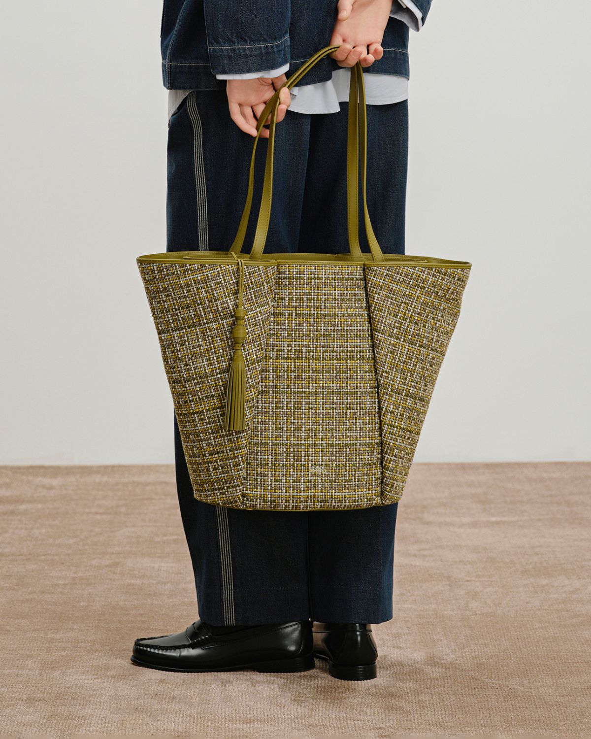 Large Lamp Shade Tweed Tote
