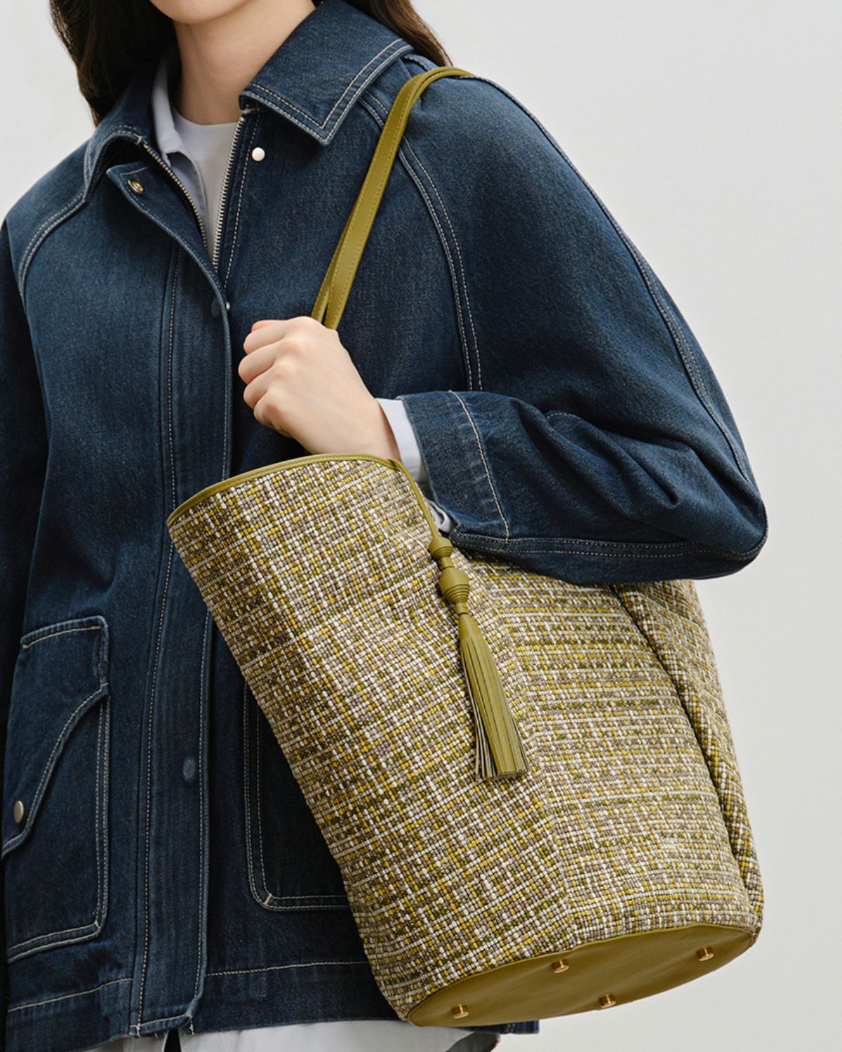 Large Lamp Shade Tweed Tote