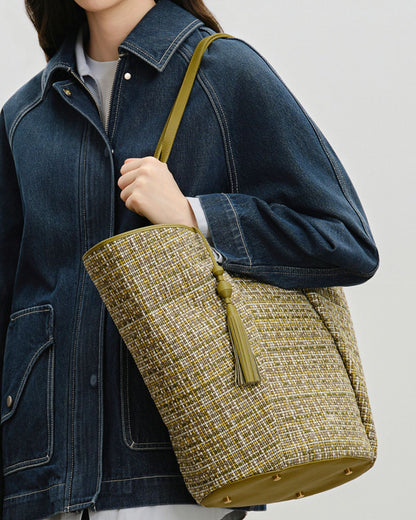 Large Lamp Shade Tweed Tote