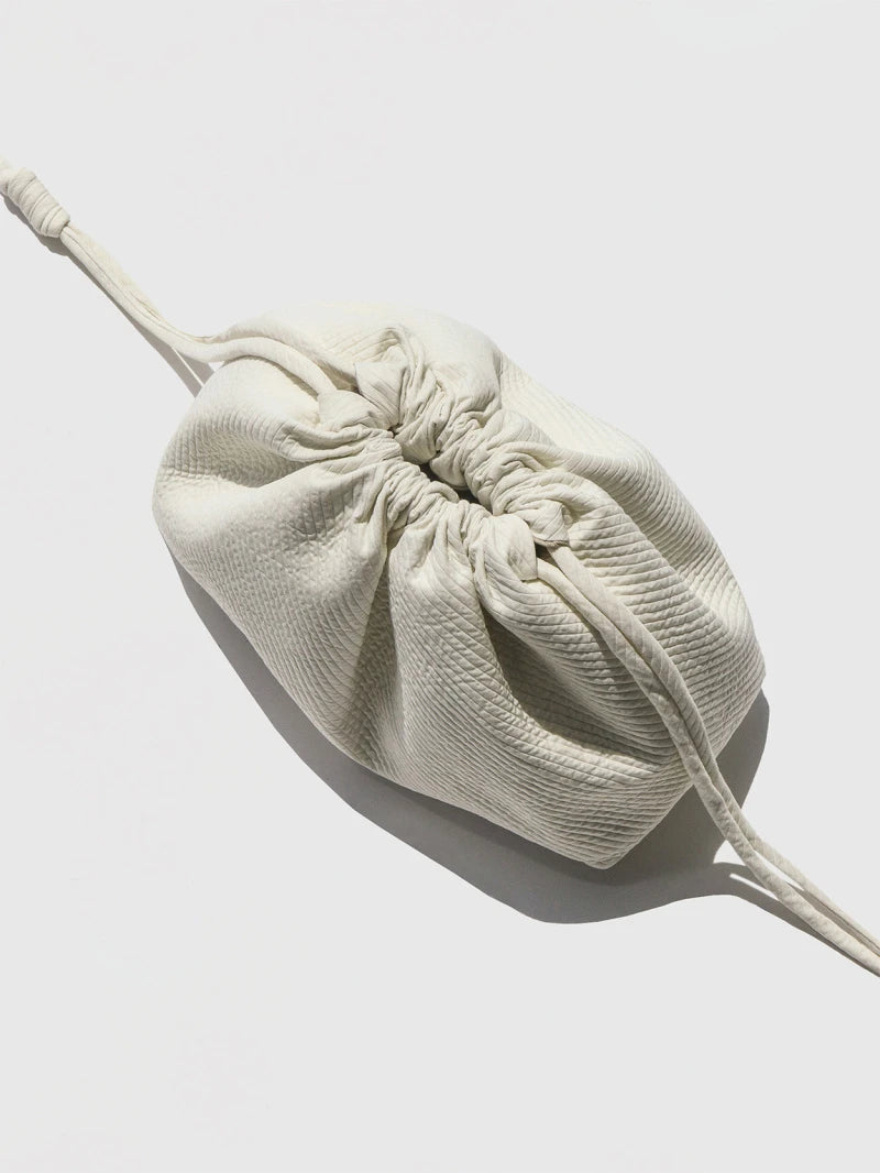 Cotton ''Pouf'' Bag Cream
