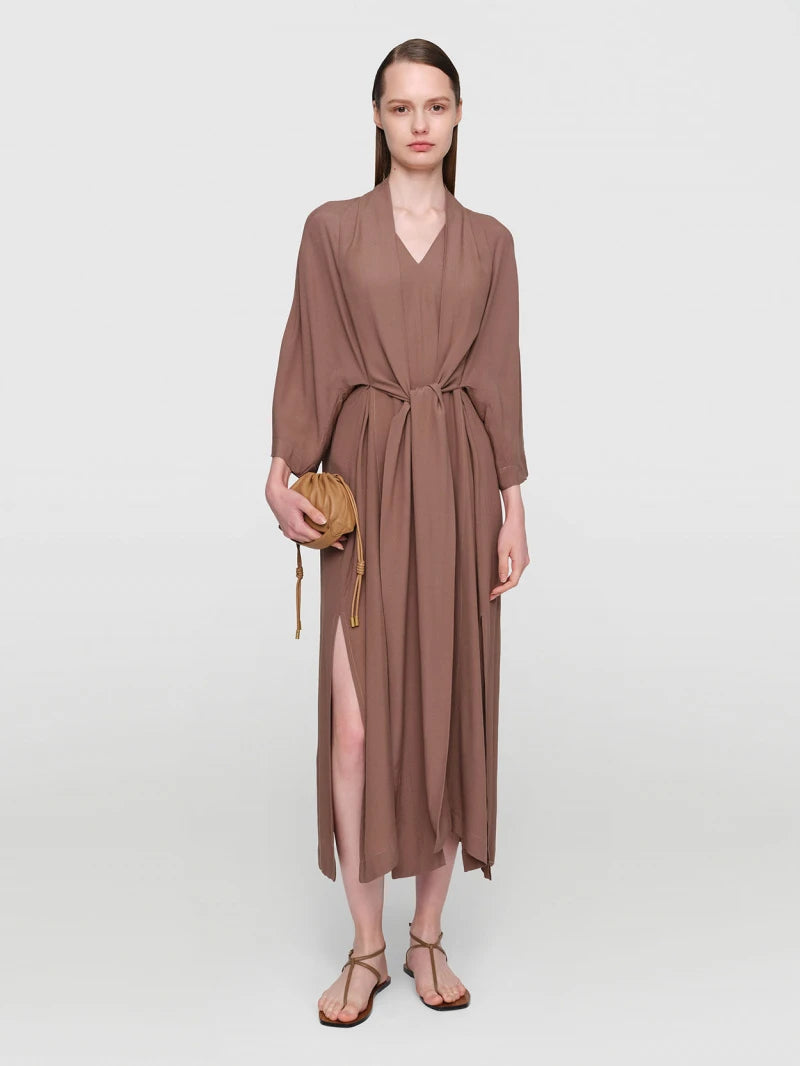 Viscose "Chalayan" Dress Taupe