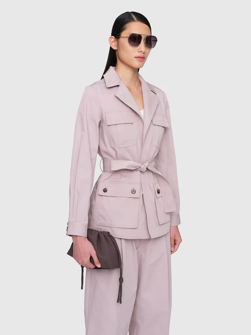 SAHARIENNE Cotton Twill Jacket Lilac