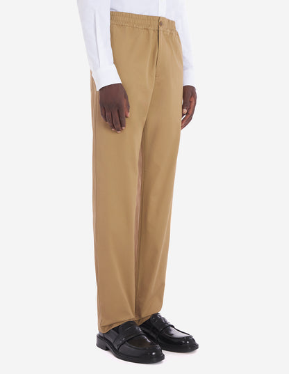 Casual Straight Leg Pants In Cotton With Bold Fox Head Beige (men)