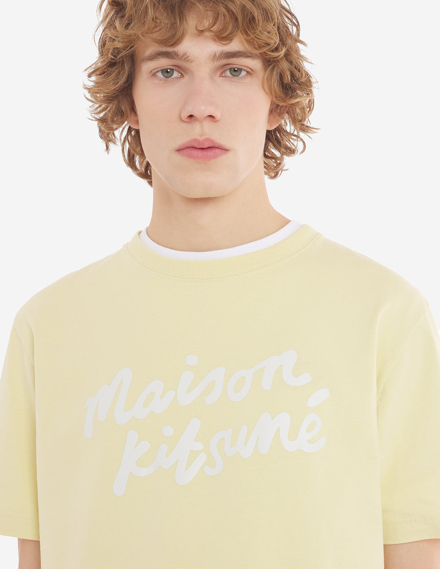 Maison Kitsune Handwriting Comfort Tee-Shirt Chalk Yellow (men)