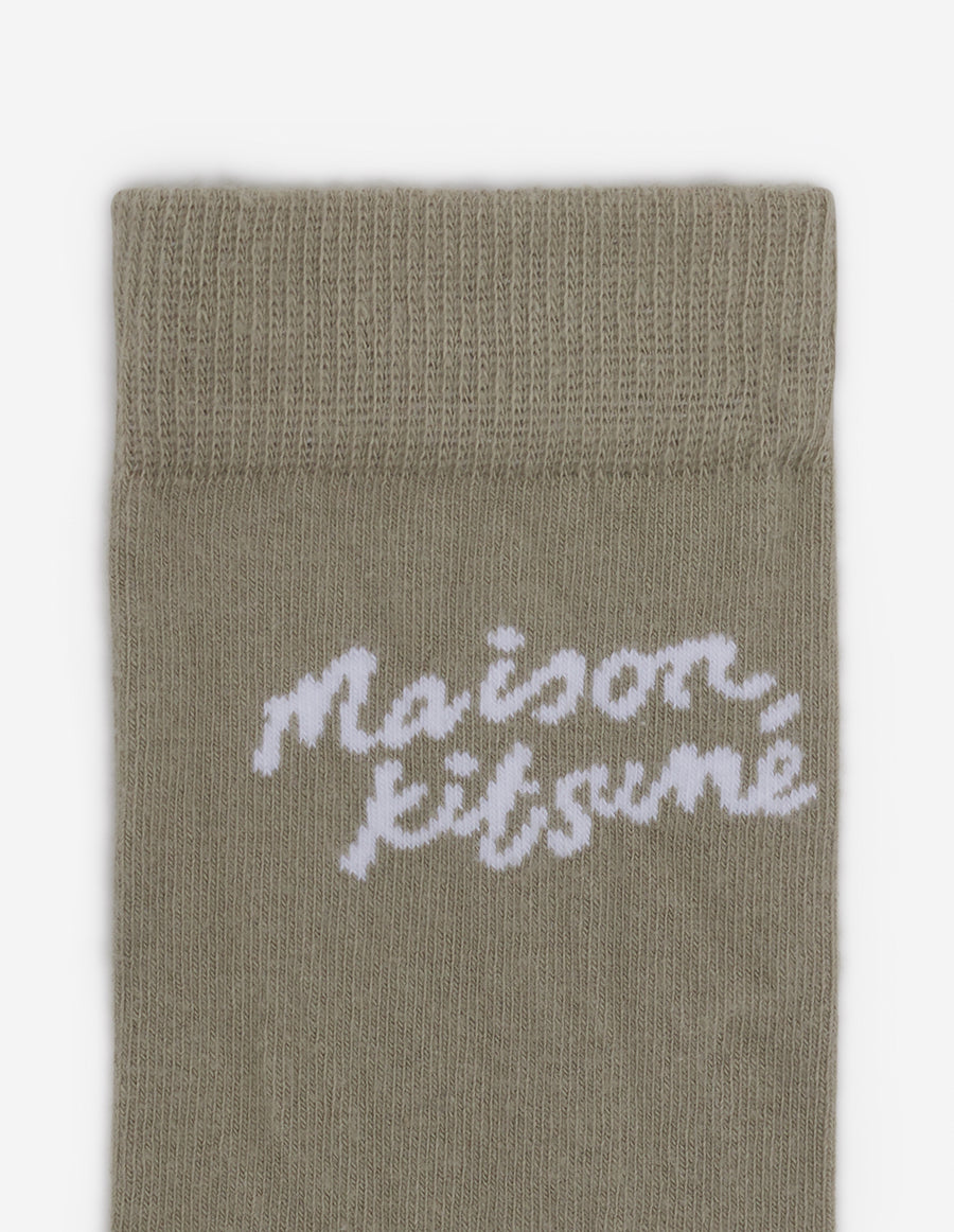 Maison Kitsune Handwritting Socks Canvas