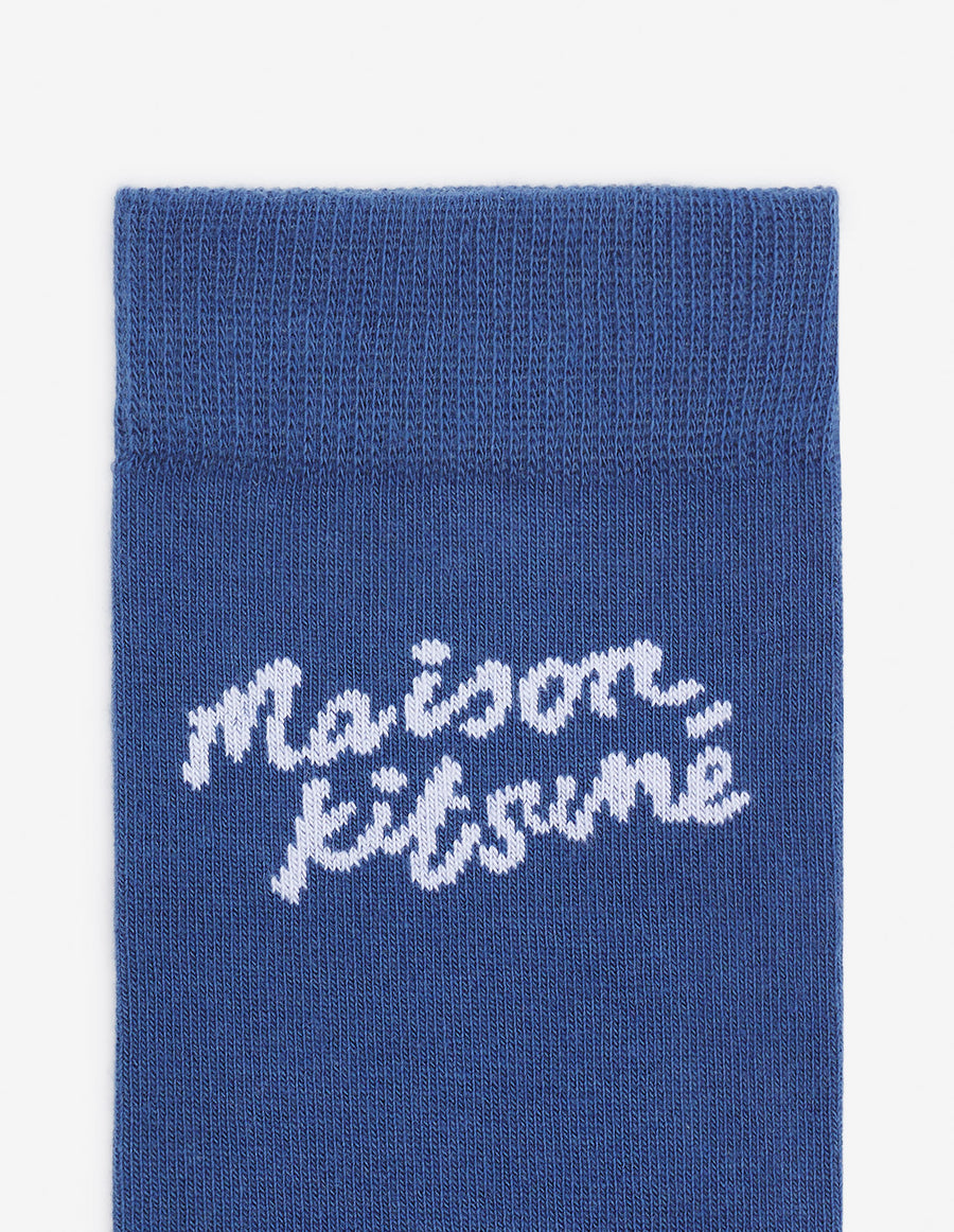 Maison Kitsune Handwritting Socks Storm Blue