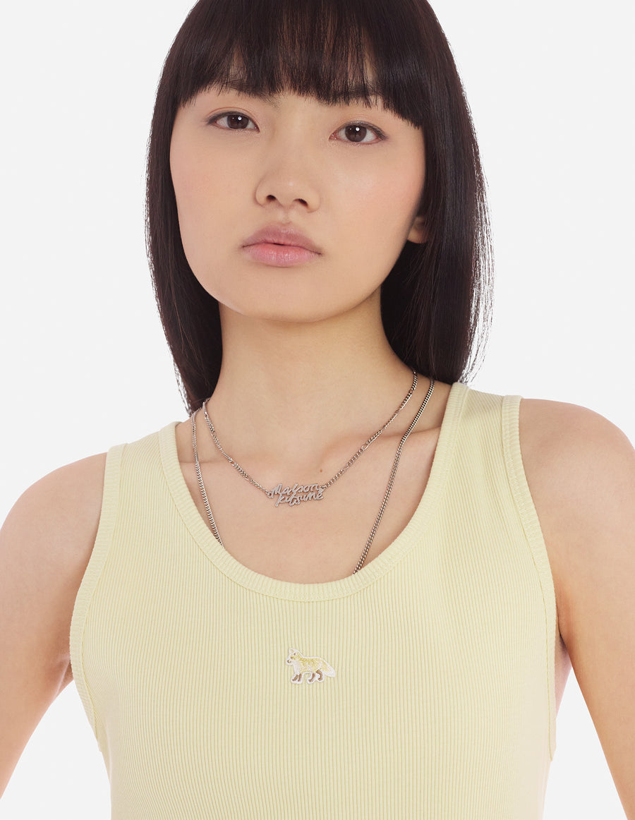 Baby Fox Patch Ribbed Tank Top Chalk Yellow