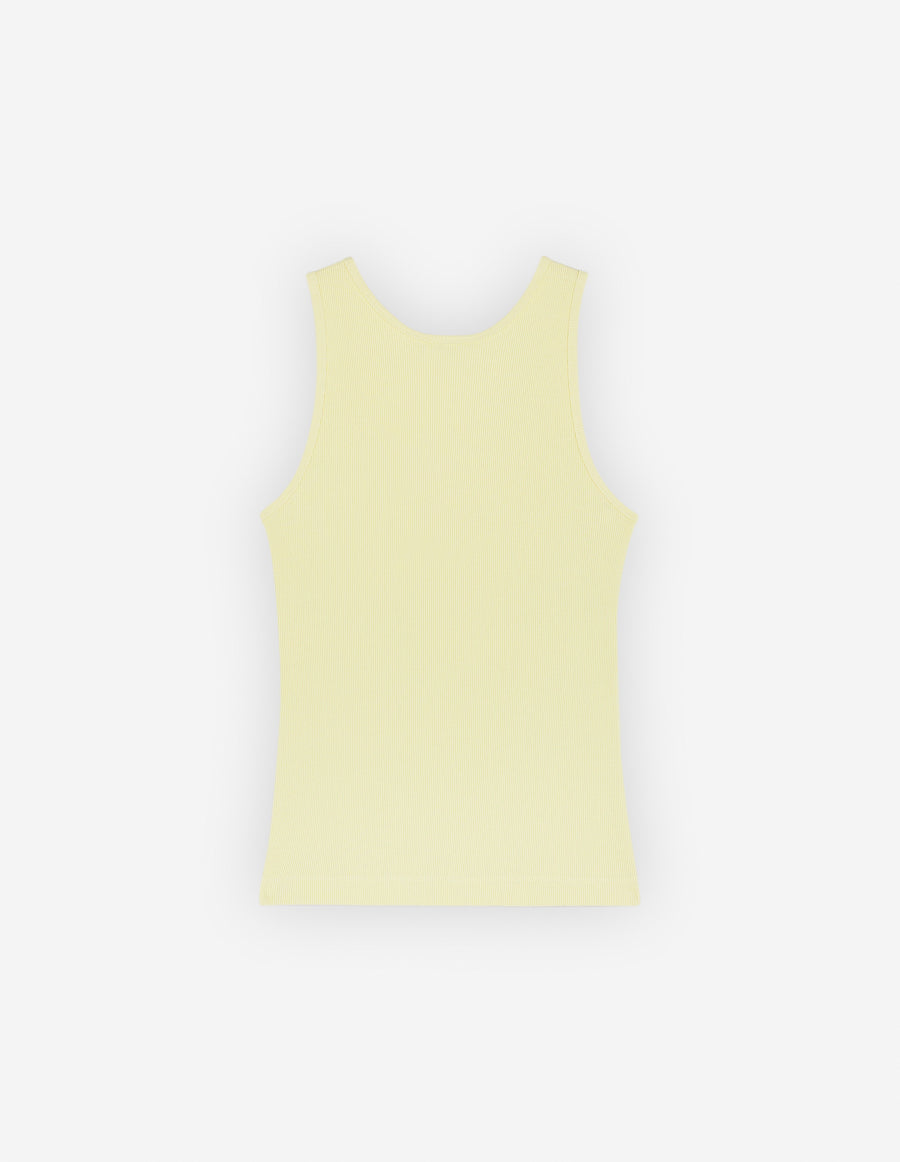 Baby Fox Patch Ribbed Tank Top Chalk Yellow