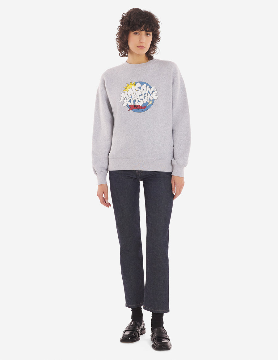 Cloudbuster Printed Comfort Sweatshirt Light Grey Melange (women)