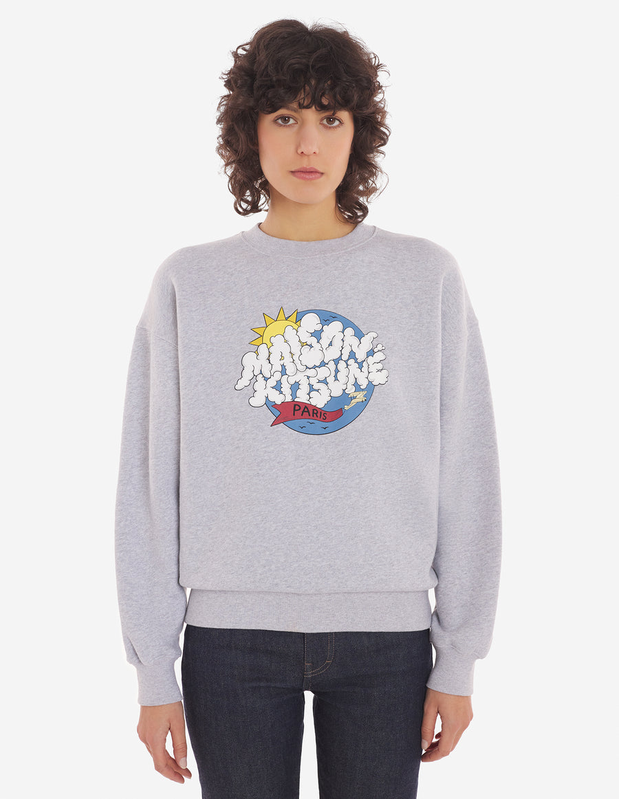 Cloudbuster Printed Comfort Sweatshirt Light Grey Melange (women)