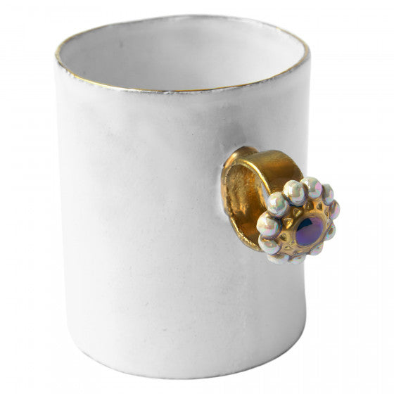 Astier de Villatte Serena Blue Iris Ring Cup