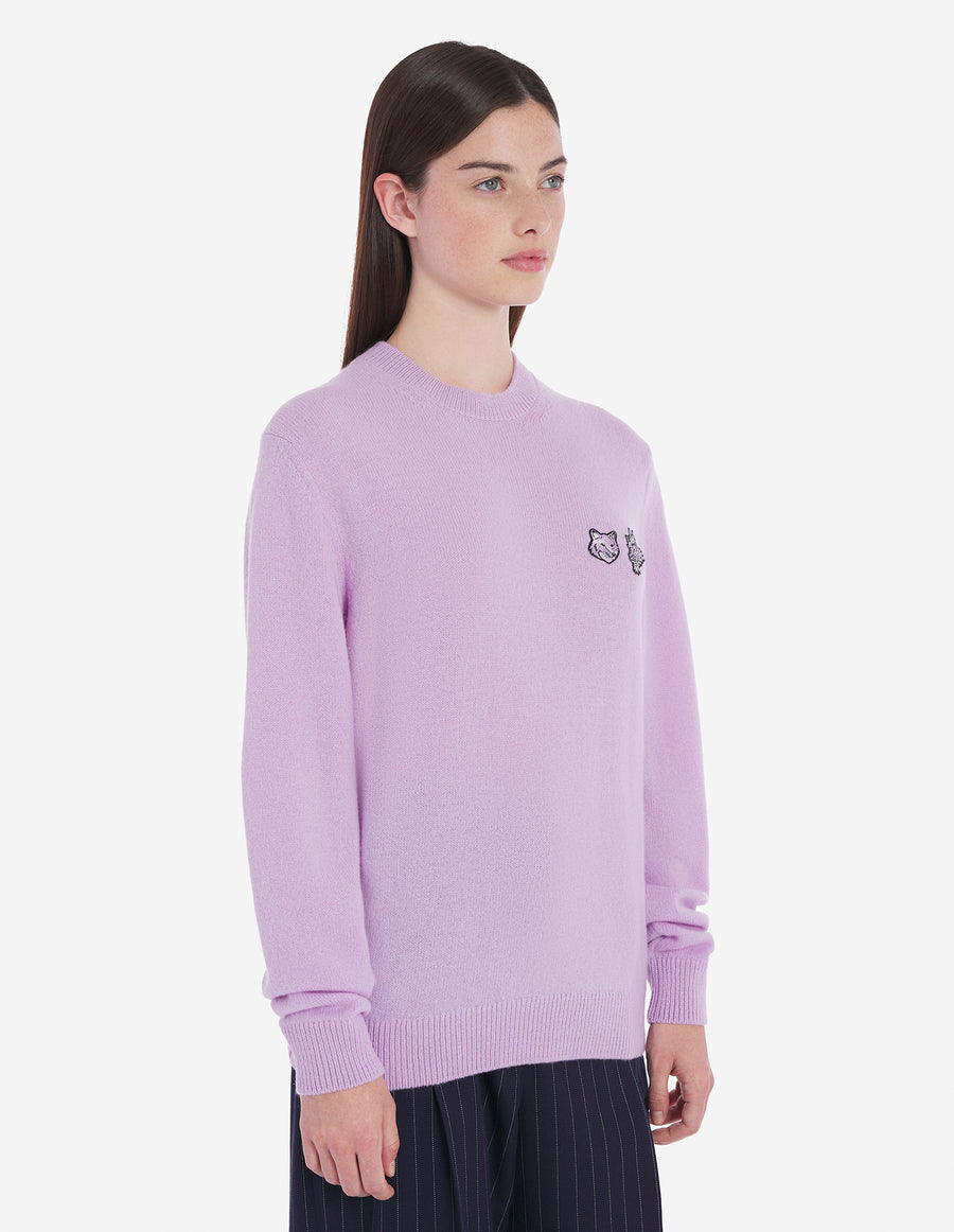 Double Patch Fox & Dragon Jumper Lilac