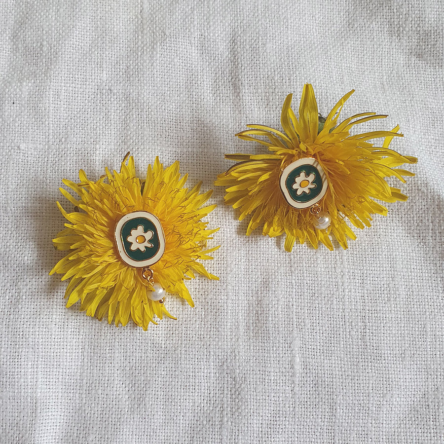 Earrings Chamomile Flowers