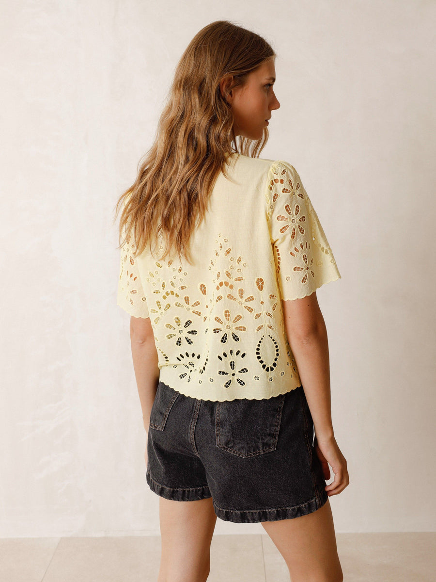 Embroidered Detail Shirt Pistacho