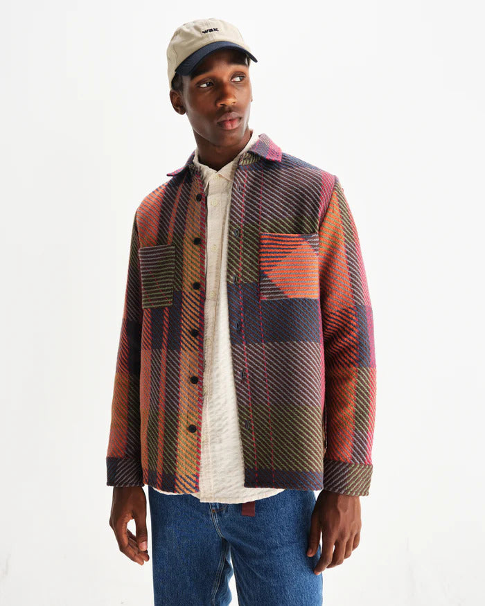 Wax London Whiting - Orange And Multicolour Tempo Check Overshirt main image 1
