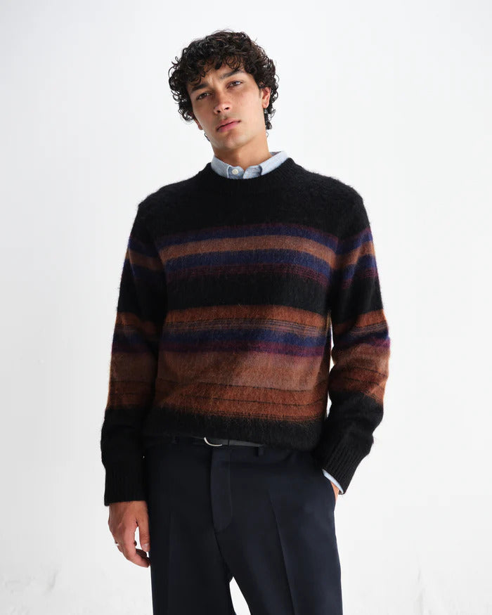 Wilde -  Multicolour Brush Stripe Wool Crewneck