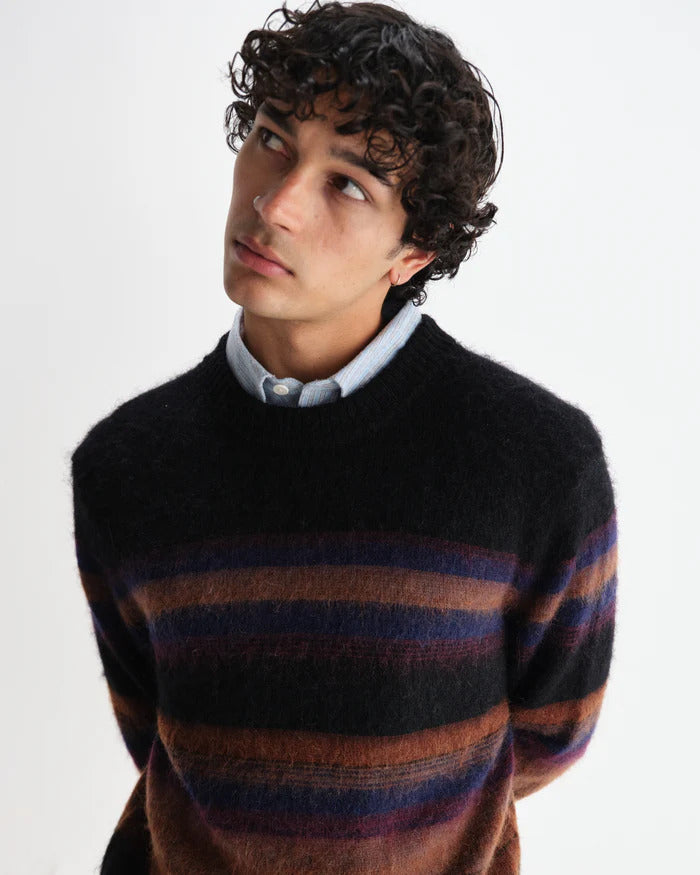 Wilde -  Multicolour Brush Stripe Wool Crewneck