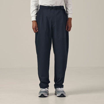 One Tuck Tapered Stretch Pants Navy