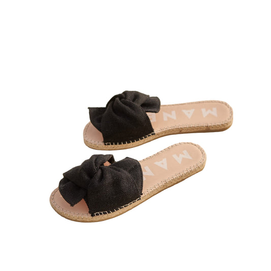 Sandals With Knot La Havana Black Organic Hemp