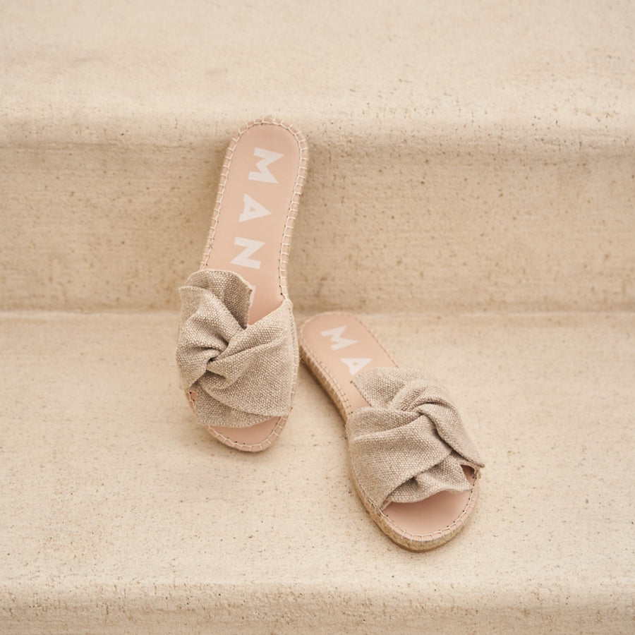 Sandals With Knot La Havana Natural Organic Hemp