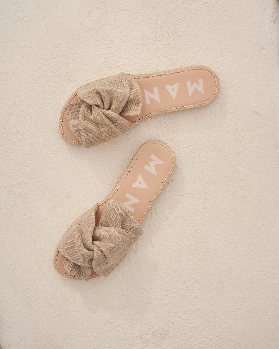 Sandals With Knot La Havana Natural Organic Hemp