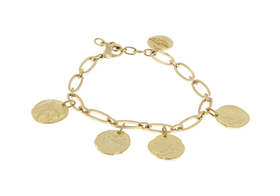 Anklet Oval Chain Coins M. Gold / M.Gold Coin U