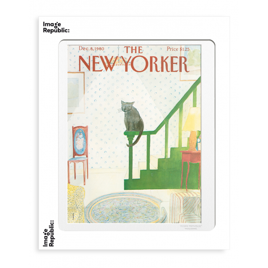 30x40 cm The Newyorker 117 Sempe Cat Sits on the Edge