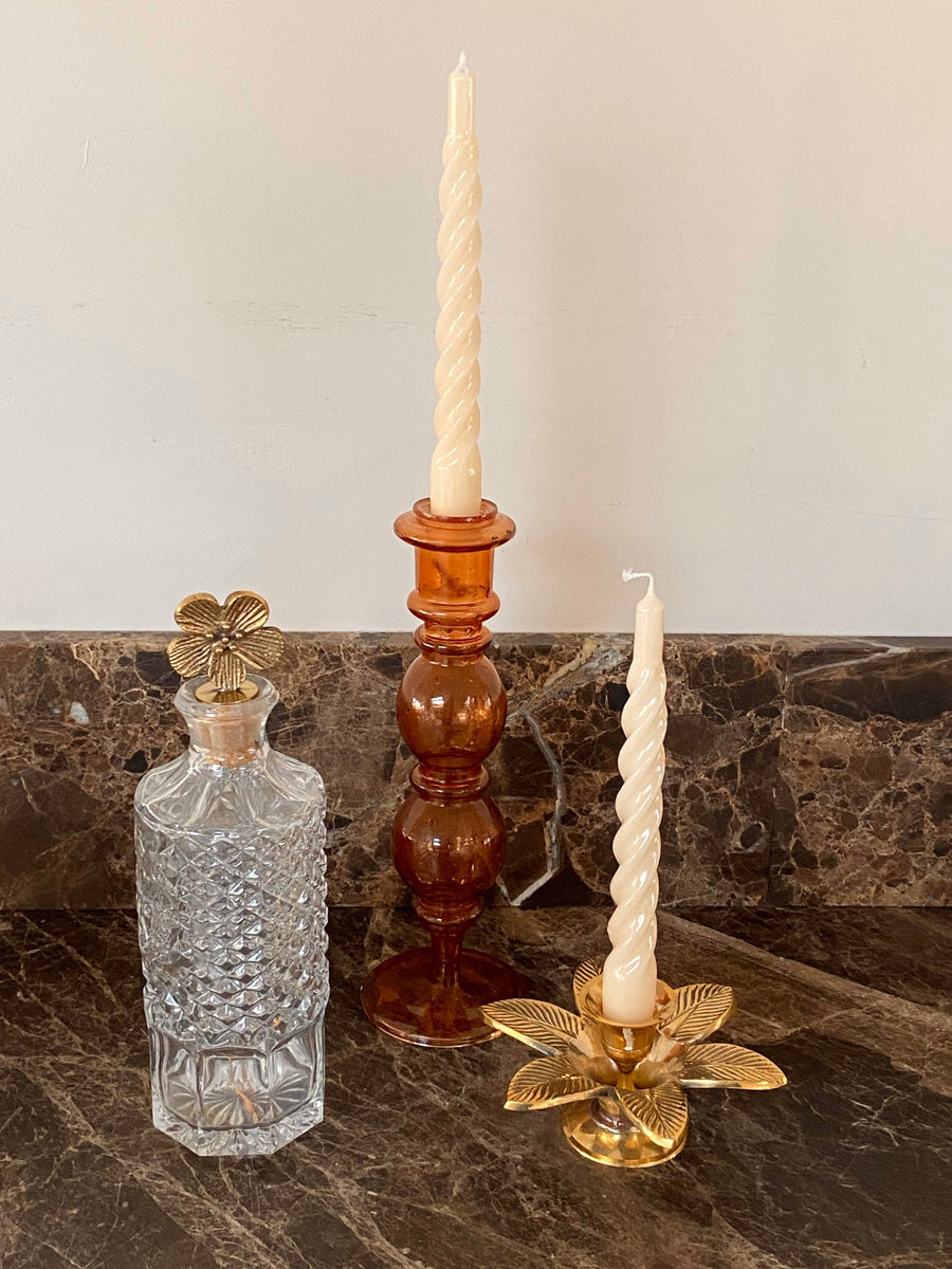 Classic Glass Candle Holder Coral