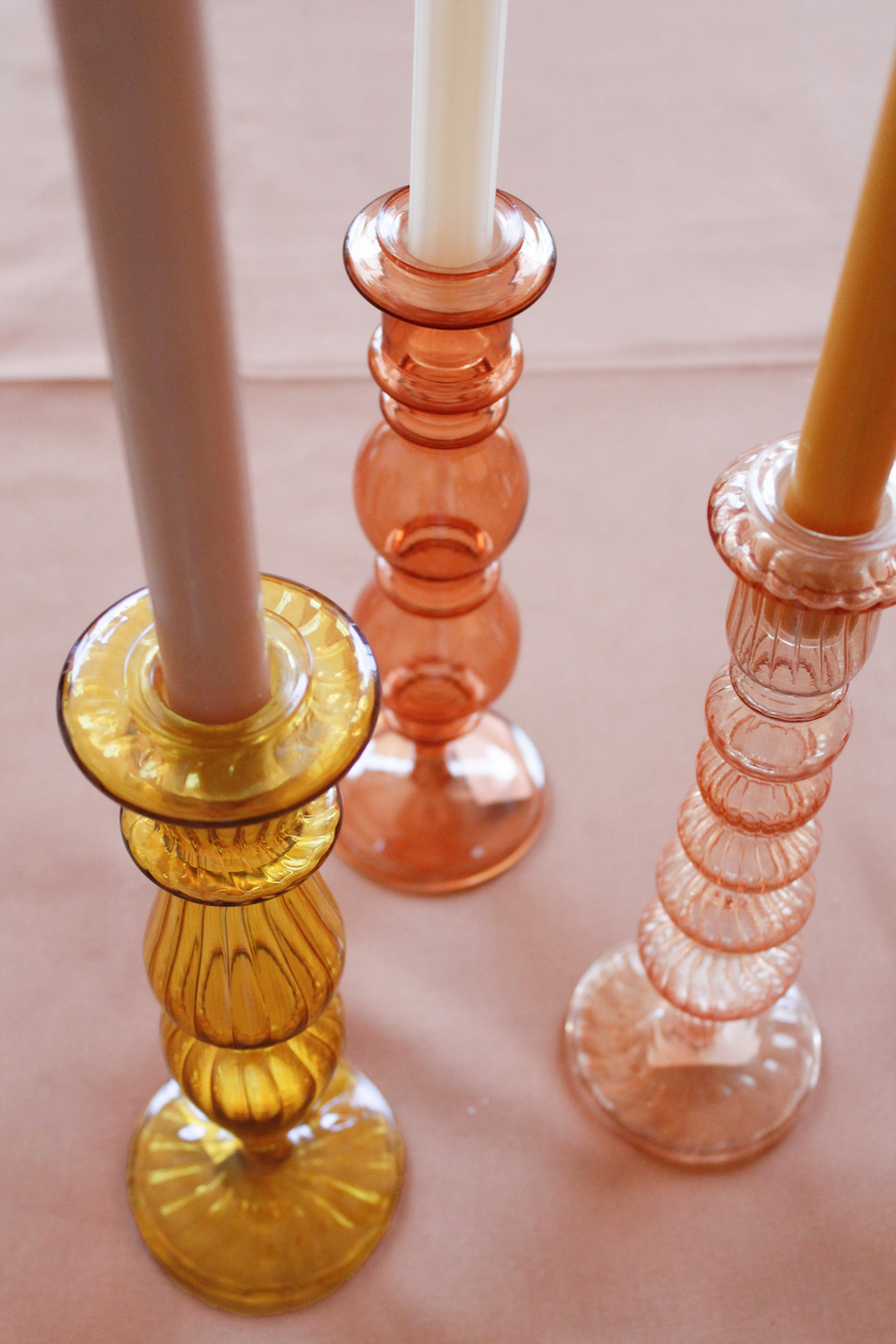 Classic Glass Candle Holder Coral