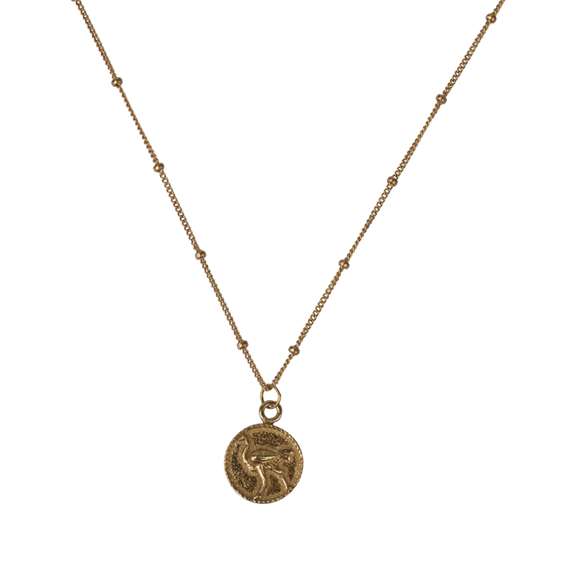 Small Ostrich Coin Necklace