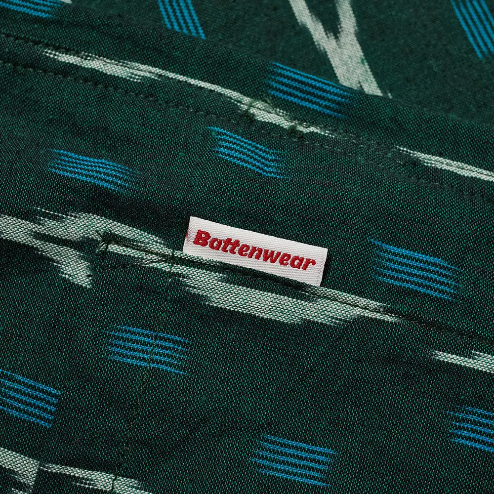 Five Pocket Island Shirt Green Ikat