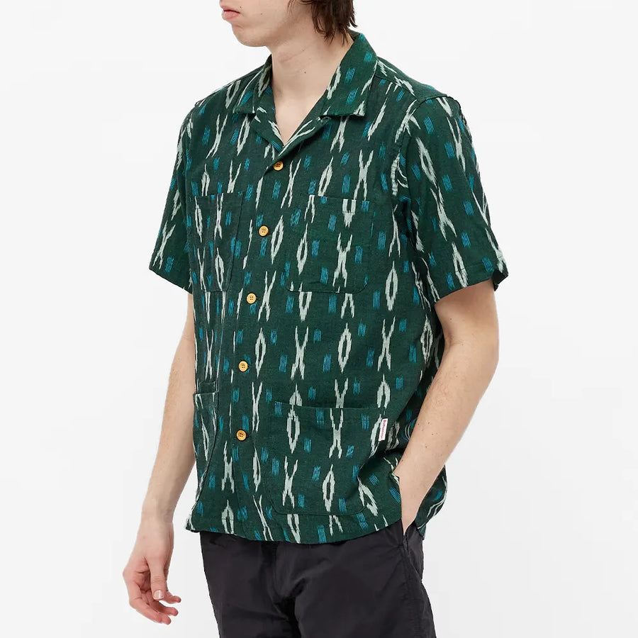 Five Pocket Island Shirt Green Ikat