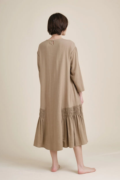 Gathered Dress Mocha